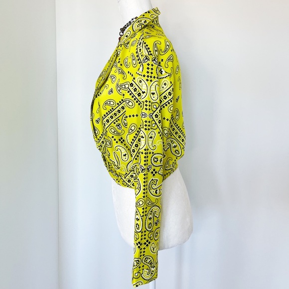 🤩Editors Pick🤩 Zara Yellow/Black Paisley Blouse - Picture 3 of 9
